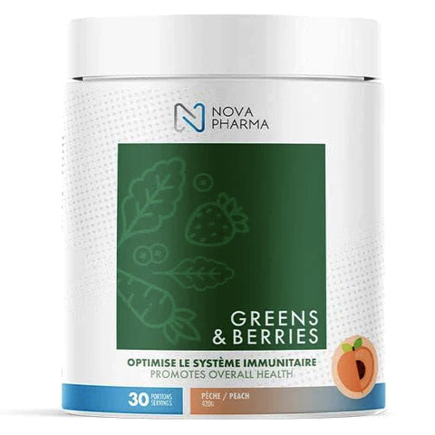 Greens & Berries - Légumes verts et baies - Pêche - Nova Pharma - 30 portions (420g)